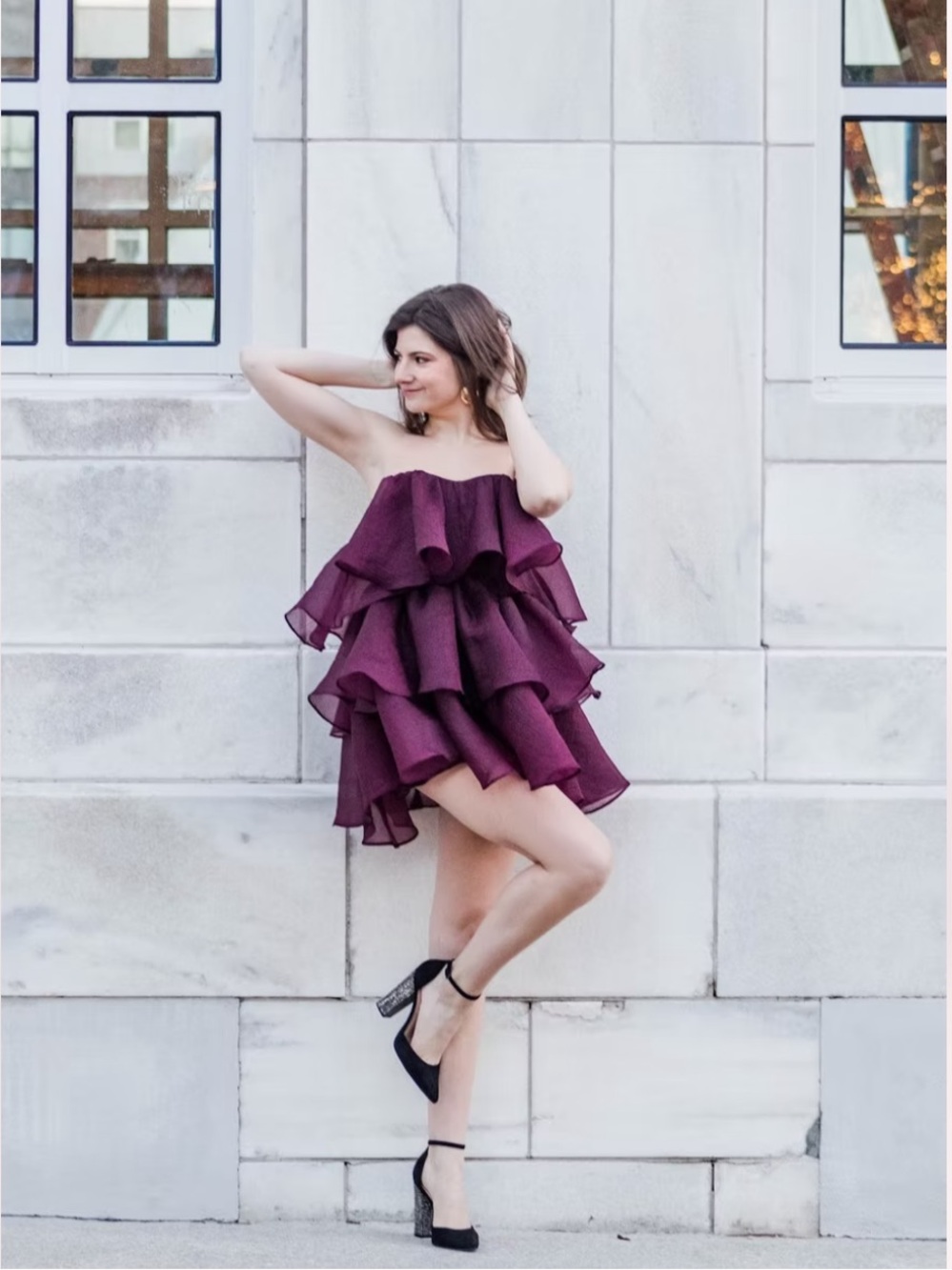 NWT Altar State Sadie Layered Burgundy Dress SIZE XS